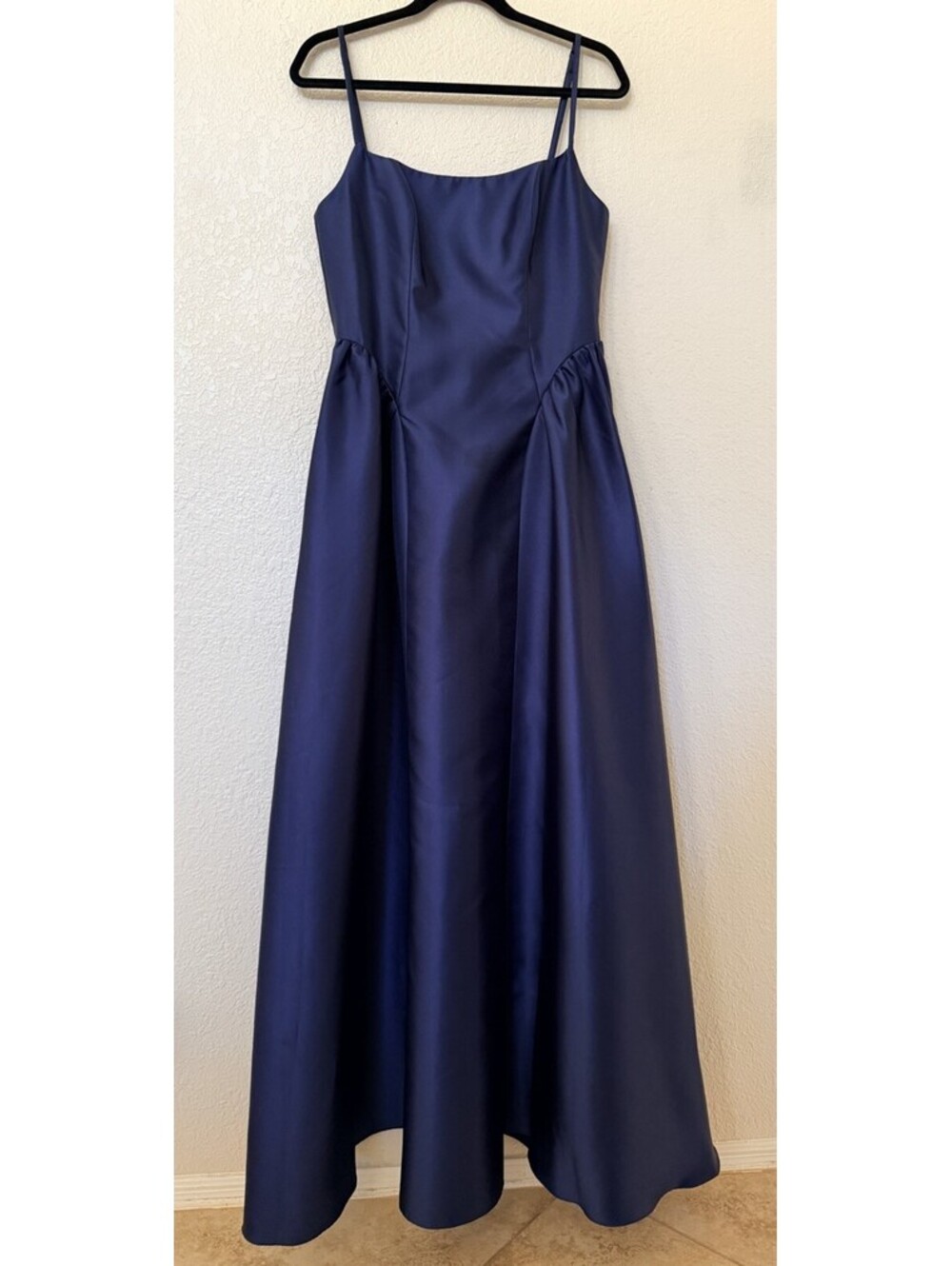 NWT Dessy Collection Sleeveless Satin Gown In Midnight Size 12 $279 - Picture 4 of 10